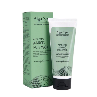 Маска для лица для жирной и проблемной кожи на основе живой суспензии хлореллы Alga Spa