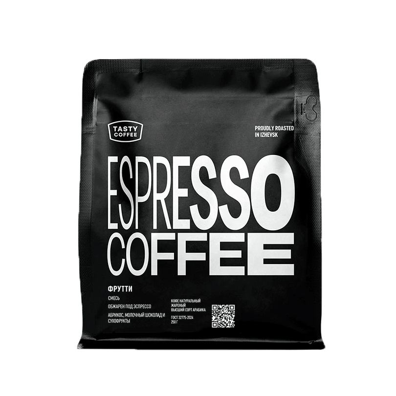 Кофе для эспрессо в зернах "Фрутти", 250г, Tasty Coffee